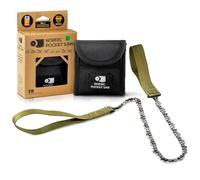 Nordic Pocket Saw for Camping - 93 cm Pocket Chainsaw with 50 Bi-Directional Teeth - Handy Backpacking Saw with Extra Large Nylon Handle Loops - Survival Chainsaw for Clearing Trails