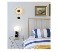 Nordic Postmodern Hotel Marble Background Wall Clock Pendulum Living Room Bedside Study Decorative Wall Light