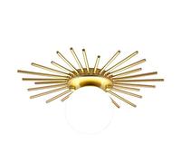 Nordic Postmodern Simple Personality Artificial Ceiling Light, Aisle Light Sun Flower LED Chandelier, Brushed Gold Finish Corridor Balcony Ceiling Lamp, for Children's Room Entrance Light,25cm Needed