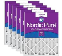Nordic Pure 16x25x1 MERV 8 Pleated AC Furnace Air Filters 6 Pack, 16x25x1M8-6