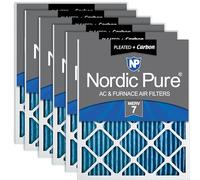 Nordic Pure 20x25x1 MERV 7 Plus Carbon Pleated AC Furnace Air Filters, 6 PACK, 6 PACK