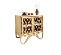 Nordic Rattan Sideboard - Stylish Bedside Table for Homestay Hotel & Inn - Simple Storage Cabinet with Locker - Modern Cupboard for Bedroom & Living Room