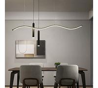 Nordic Restaurant LED Strip Wave Light Fixture Pendant Lighting Spotlight Modern Dining Table Hanging Dimmable Kitchen Island Linear Chandelier