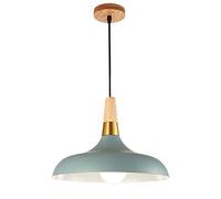 Nordic Restaurant Pendant Lamp, 1-Head Hanging Lights, Wooden Art Bedroom Ceiling Lighting Fixture, E27 Screw Bar Metal Shade, for Kitchen Island, Dining Table, Cafe LAN
