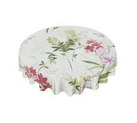 Nordic retro Floral Tablecloth Round 60 Inch Spring flowers Decorative Table Cloth with Wrinkle Resistant for Home Kitchen Dining Table Outdoor Party Picnic