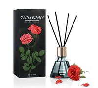 Nordic Rose Reed Diffuser with 8 Black Fiber Sticks,3.38 oz Scent Diffuser for Home Shelf Decor,Last Up 30 Days