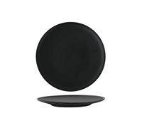Nordic round minimalist restaurant ceramic creative table setting tableware -10.5 "flat edge shallow plate black