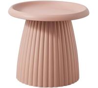Nordic Round Plastic Coffee Table - Stylish Small End Table for Living Room, Minimalist Pedestal Side Table, Perfect for Modern Home Decor (Ribbed 20)
