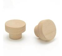 Nordic Round Wooden Cabinet Knobs Wood Cupboard Furniture Drawer Pulls Handles with Screws for Wardrobe Dresser Closet(Lotus-35mm)