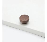 Nordic Round Wooden Cabinet Knobs Wood Cupboard Furniture Drawer Pulls Handles with Screws for Wardrobe Dresser Closet(Walnut-40mm)