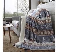 Nordic Scandi Hygge Winter Warm Taupe Natural Extra Extra Large XXL Faux Fur Sherpa Fleece Throw