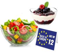 Nordic Schiller Glass Dessert Bowls Set of 12, 310ml Ice Cream & Sundae Bowls