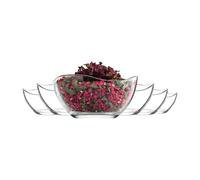 NORDIC SCHILLER LAV Glass Dessert Bowls Set of 6, 310ml Lead Free Glass Ice Cream Sundae, Fruit, Salad Dessert Cups and Sauce Bowls
