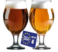 NORDIC SCHILLER Luxury Pint Belgian Beer Glasses Set of 6, 570ml 100% Lead Free Pint Beer Glasses, IPA Tasting Tulip Glass, Stemmed Beer Glass