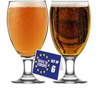 NORDIC SCHILLER Luxury Pint Belgian Beer Glasses Set of 6, 590ml 100% Lead Free Pint Beer Glasses, IPA Tasting Tulip Glass, Lager Glass, Stemmed Glasses