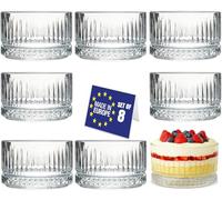 Nordic Schiller Premium Glass Dessert Bowls, Set of 8, 235ml 100% Lead Free Glass Pudding and Fruit Serving Bowls, Dessert Dish, Snack Dish