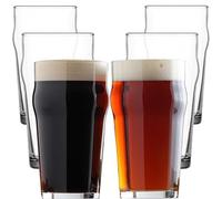 NORDIC SCHILLER Premium Pint Beer Glasses Set of 6, 570ml 100% Lead Free Dishwasher Safe Classic Pub Glass, Water Drinking Tumblers, Water Tumblers, Cocktail Glasses