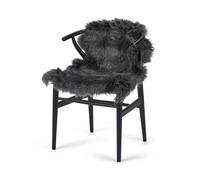 Nordic Sheep Real Sheepskin Rug Long Hair 90x60cm, Dark Grey