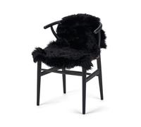 Nordic Sheep Sheepskin Long Hair 90x60 cm | Bedside rugs for bedrooms, sofa, chair or the dining table | Each Sheepskin rug is unique and created by nature | Small Fluffy Rug in color Black