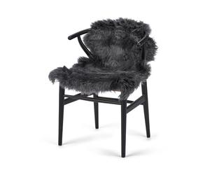 Nordic Sheep Sheepskin Long Hair 90x60 cm | Bedside rugs for bedrooms, sofa, chair or the dining table | Each Sheepskin rug is unique and created by nature | Small Fluffy Rug in color Dark Grey