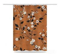 Nordic Shower Curtain 200x220 cm, Waterproof Shower Curtain Quick Dry Bath Washable Polyester Fabric, Extra Long Weighted Hem with 12 Hooks, Bathroom Decor, Gifts for Women, Flowers Curtains, Model933