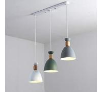 Nordic Simple Chandelier Creative Led Restaurant Value Bar Counter Lamp Lantern Living Room Light Cafe Tube E27 White Green Gray Three Heads Burner Flush Mount Light