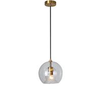 Nordic Simple Glass, Modern All CopperHanging Lamp, Transparent Glass Droplight, Creative Single Head Small Pendant Light, E27 Base, for Bedroom Restaurant Bar Staise