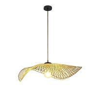 Nordic Simple Vintage Weaving Pendant Lights Natural Bamboo Rattan Woven Ceiling Hanging Lamp E27 Southeast Asia Restaurant Tea Room Bedroom Living Room Cafe Bamboo Pendant Lamp Chandelier E27