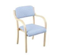 Nordic Sle Solid Wood Dining Chair Stackable Office Chair with Arms Modern Recept & Study Fur Light Blue Open Back Design