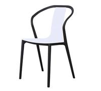 Nordic Sle Stackable Plastic Dining Chairs, Simple Folding Kitchen Stools for Living Room, Balcony, and Dining Room (White) - Modern, Space-Saving Design