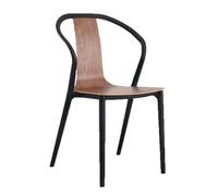 Nordic Sle Stackable Plastic Folding Chairs, Simple Dining Room Seats, Kitchen Chairs for Dining, Living Room, Balcony - Walnut h