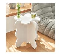 Nordic Small Mini Petal Coffee Table 45x50cm - Solid Wood Wave Side Table Creative Bedroom Bedside End Table Colorful Accent for Living Room & Couch