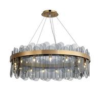 Nordic Smoky Gray Crystal Oval Chandelier Pendant Light Ceiling Light 60 Cm