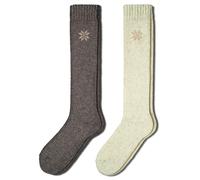 NORDIC Socks 2 Pairs, Premium 70% Merino Wool, Thermal Knee High Socks for Men & Women, Winter socks, Warm socks (3-5, Earth)