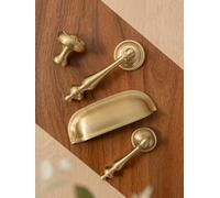 Nordic Solid Brass Brushed Round Knob Kitchen Cabinet Handle Gold Wardrobe Long Handle Furniture Hardware(Diameter-25mm)