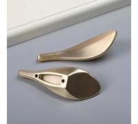Nordic Solid Brass Gold Leaf Shaped 32mm Handles for Cabinets and Drawers Closet Knobs Door Pulls Furniture Handles Hardware(Brass)