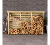 Charles Bentley Nordic Spruce Triple Log Store, Brown