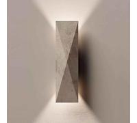Nordic Square Travertine Wall Sconce, Japanese Style Art Decor Stone Wall Light Fixture, LED Indoor Outdoor Wall Mounted Lamp for Entryway Hallway Bedroom Living Room Porch
