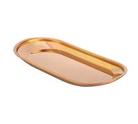 Nordic Stainless Steel Towel Tray | Food - Grade Oval Storage Tray for Snacks/Cosmetics/Jewelry | Elegant Gold & Copper Bathroom Vanity Organizer (Copper)
