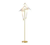 Nordic Standing Floor Lamp - Creative Bird Design with Acrylic Lampe - Modern LED Light for Living Room & Bedroom - Slish Paper C Accent Lighting (Color: Dou)