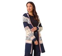 Nordic Stitch Pattern Knit Cardigan Roman Midnight 20