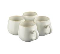 Cooks Professional Set of 4 Mugs Nordic Stoneware Mugs 350ml with Reactive Glaze Finish | Large Modern Stylish Ceramic Tea, Coffee, Hot Chocolate, Hot Drink Cups | Dishwasher & Microwave Safe | White