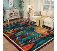 Nordic Style Area Rug Tropical Leaves Abstract Feathers Rugs 180x280cm Area Rugs Living Room Washable Carpet for Indoor Outdoor Bedroom Corridor Low Pile