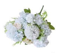 Nordic Style Artificial Silk Flower Bouquet With Hydrangea Peony Rose For Wedding Photography Props Home Decoration Elegant Floral Design Blue White Purple Pink Green 25cm 5 Pack(J)