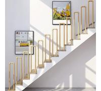 Nordic Style Bedroom Loft Handrail, Gold Round Tube U-Shaped Safety Rail for Private Loft Steps, Sunken Living Areas, in-Suite Stairs & Personal Study Landings