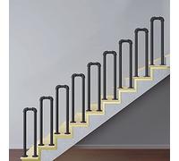 Nordic Style Bedroom Loft Handrail, Gold Round Tube U-Shaped Safety Rail for Private Loft Steps, Sunken Living Areas, in-Suite Stairs & Personal Study Landings