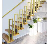 Nordic Style Bedroom Loft Handrail, Gold Round Tube U-Shaped Safety Rail for Private Loft Steps, Sunken Living Areas, in-Suite Stairs & Personal Study Landings