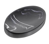 Nordic Style Black Marble Resin Soap Dish - Elegant Soap Holder with Drainage for Bathroom, Kitchen, and Shower