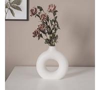 Nordic Style Ceramic Round Vase in White