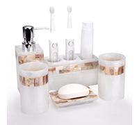 Nordic Style Ceramic Simple Retro Household Toothbrush Mouthwash Cup Wash Bathroom Accessories Five Piece Set Decor